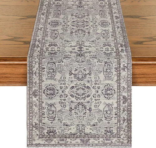 Vista 9 de Artoid Mode Camino de mesa estilo bohemio rojo, decoración mágica rústica de granja para cocina y comedor de otoño para decoración de fiesta