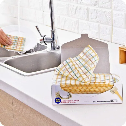 Vista 7 de Toallas de limpieza desechables para platos de fibra antiadherente, reutilizables, prácticas, paños de limpieza para el hogar, cocina, trapos