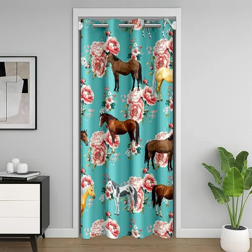 Vista 42 de Erosebridal Cortina de puerta de teñido anudado, cortina opaca bohemia, cortina exótica abstracta en espiral, elegante cortina hippie para puerta