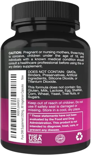 Vista 3 de Suplemento DIM puro de 250 mg de diindolilmetano más BioPerine y Dong Quai - Apoyo al equilibrio hormonal para mujeres y hombres, apoyo