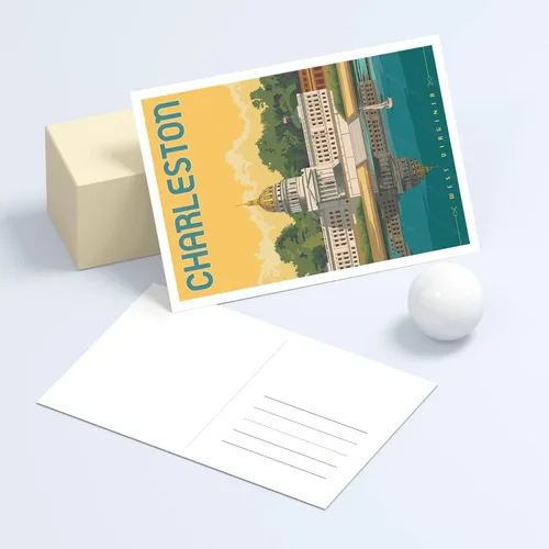 Vista 5 de gaeaverse Charleston - Postales de paisaje de la ciudad americana, postales vintage de 9 piezas/juego de tarjetas de felicitación de ciudades