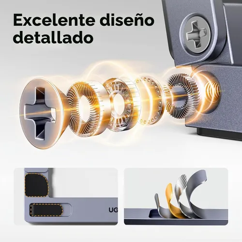 Vista 5 de UGREEN Soporte portátil para laptop, plegable y compacto de aluminio para escritorio, elevador ergonómico ajustable para computadora portátil, apto