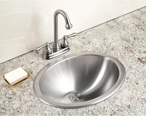 Vista 4 de OPUS Lavatory tazón ovalado, 6 en Deep 18 Ga, anidadas Bulk Pack