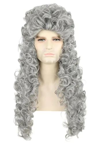 Vista 6 de Topcosplay Pelucas para hombre y barba larga Staight Cosplay Halloween disfraz peluca (negro)