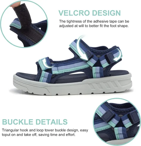 Vista 2 de THSOGO Sandalias deportivas para niños, sandalias de agua con soporte de arco ajustable para caminar (niños pequeños - niños grandes)