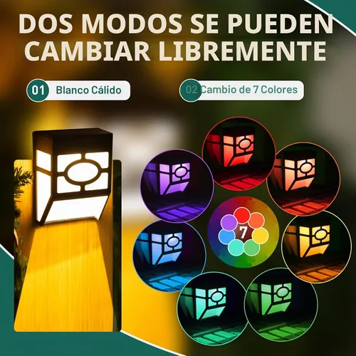 Vista 2 de Solpex Luces solares para terraza, luces solares para valla, 2 modos de luces de decoración de Navidad, patrón único, impermeable automático