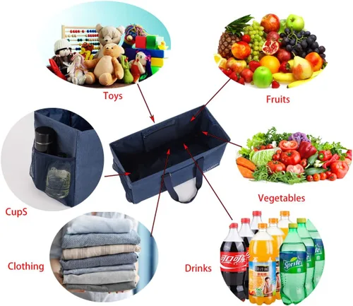 Vista 6 de YELAIYEHAO 2 bolsas de mano grandes para uso general, bolsa de asas plegable plegable
