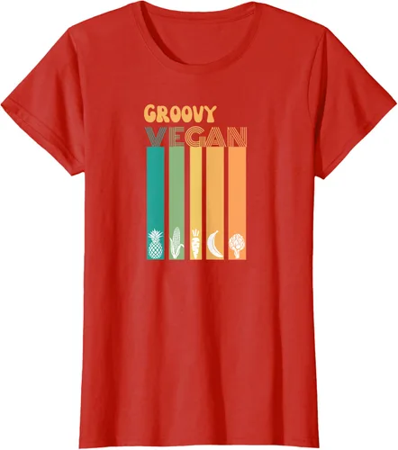 Vista 76 de Groovy Vegan Retro Vintage Cool Veggies 70 80 Flower Power Camiseta, Negro
