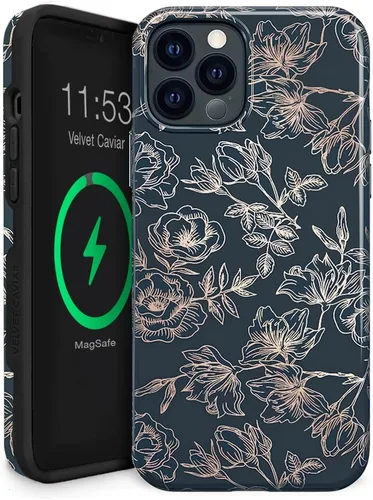 Vista 34 de VELVET CAVIAR Funda para iPhone 13 Pro Max con estampado de leopardo y guepardo negro, compatible con MagSafe, probada en caídas de 10 pies