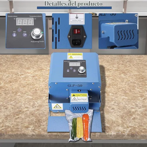 Vista 4 de Máquina selladora térmica EODSAD, máquina automática de sellado térmico de bolsas de plástico para alimentos Continuous Roller Sealer Temperature