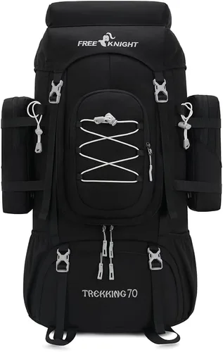 Vista 13 de Bseash 70L (65+5) Mochila impermeable para senderismo camping con cubierta para lluvia, mochila de viaje deportiva al aire libre para escalada