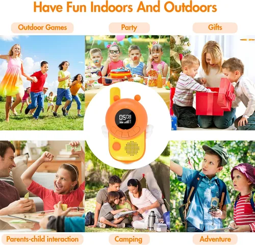 Vista 5 de Uzoli Walkie Talkie para niños, Walkie Talkies de largo alcance para niños, regalo de cumpleaños para niñas y niños, juguete de 20 canales