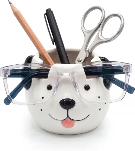 Vista 10 de Soporte y jarrón para lentes de gato, soporte de cerámica para gafas de sol y lentes de gato negro, organizador de decoración y exhibición de regalo