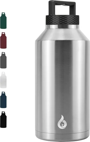 Vista 32 de BJPKPK Botella de agua aislada de un galón (128 onzas), de acero inoxidable, apta para lavavajillas, jarra sin BPA con mango ergonómico y parte