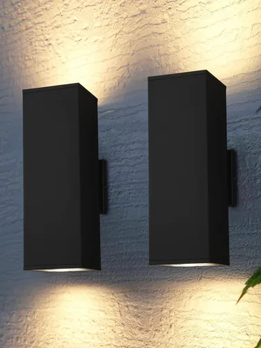 Vista 13 de LEONLITE Paquete de 2 luces de pared cilíndrica para exteriores de 12