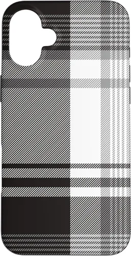 Vista 23 de Black White Grey Plaid Winter Fall Halloween Pattern Design Case for iPhone 17