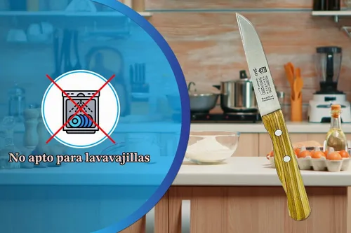 Vista 6 de SMI - Cuchillo de pelar con mango de madera de olivo Cuchillo Solingen - Fabricado en Alemania - No apto para lavavajillas