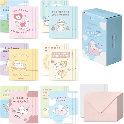 Vista 10 de Monolike Tarjeta Día a Día, 101 Seúl Doce Meses - Mezcla de 48 Mini Tarjetas Individuales, 24 sobres Paquete