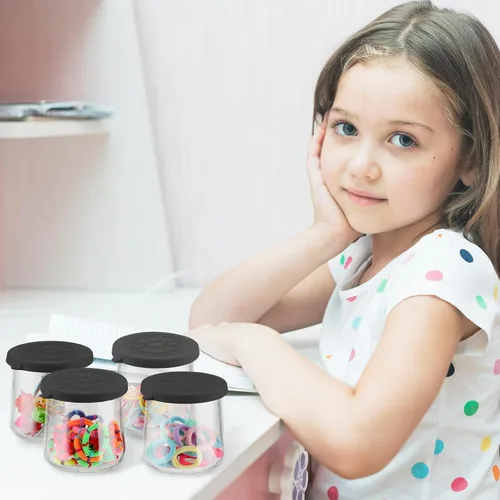 Vista 7 de Oui - Tapas de silicona para tarros de yogurt, cubiertas para tarros de vidrio de yogur Oui de 5 onzas, perfectas para botellas de yogur Oui