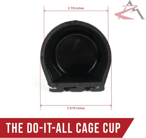 Vista 3 de The ROP Shop Paquete de 2 tazas de jaula negras con diseño de bloqueo de cambio para animales enjaulados y vallados