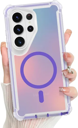 Vista 92 de Bonoma - Funda compatible con Samsung Galaxy S21 Plus, diseño de corazón con purpurina, color rosa Support for MagSafe, Plating Magnetic Case TPU