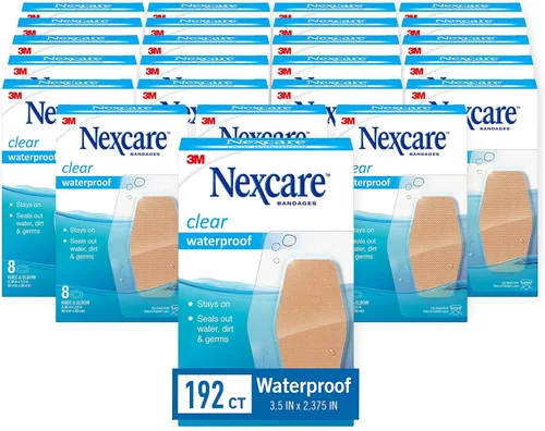 Vista 13 de Nexcare Vendas transparentes impermeables para rodilla y codo, se mantienen en la piel en el baño, ducha o piscina, 2.38 x 3.5 pulgadas, 30