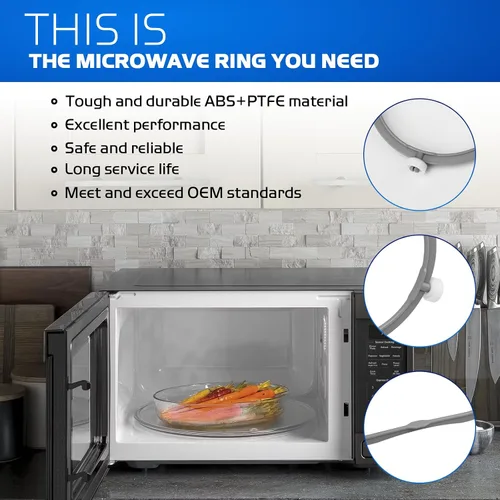 Vista 3 de W11252182 8206227 Anillo de soporte para plato giratorio de microondas, para piezas de microondas Whirlpool, soporte de bandeja de vidrio compatible