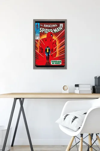Vista 6 de Trends International Marvel Comics Amazing Spider-Man #50 - Póster de pared, 22.4 pulgadas de largo x 14.7 pulgadas, versión enmarcada en madera