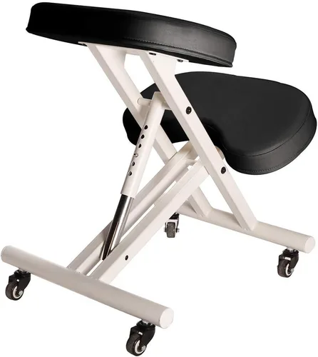 Vista 3 de Modern Home Silla ergonómica con ruedas de postura arrodillada - Blanco/Negro