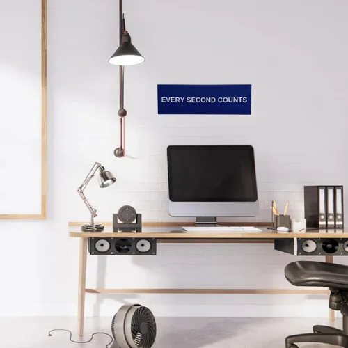 Vista 3 de Letrero de pared con texto en inglés «Every Second Counts», decoración inspiradora de cocina, 9.25 x 3 pulgadas, fabricado en Estados Unidos