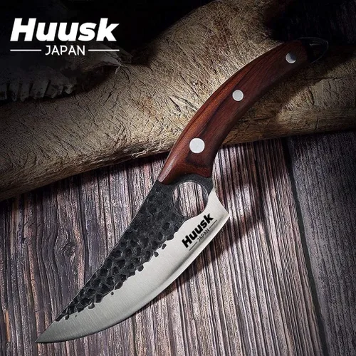 Vista 8 de Smith Chu Regalo para hombres Cuchillo vikingo forjado a mano Acero de alto carbono Japón Cuchillos de chef para barbacoa Carne Verduras Corte