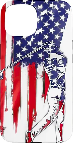 Vista 6 de Funny American Flag Golf For Golfer Case for iPhone 16