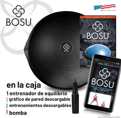 Vista 3 de Bosu Pro Multifuncional Equipo de Gimnasio en Casa para Fuerza de Equilibrio de Cuerpo Completo con Entrenamientos Guiados y Bomba