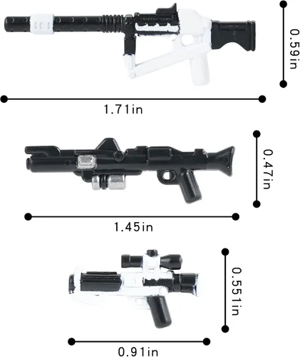 Vista 3 de Juego de 10 piezas de armas de minifigas de Space Wars, versión camuflada, compatible con la mayoría de las mini personas