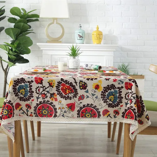Vista 5 de Bringsine - Mantel de lino lavable, diseño vintage, varios tamaños