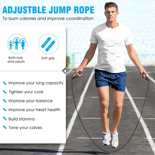 Vista 7 de X-UMEUS Agility Ladder Speed Training Equipment Set-20ft Agility Ladder,12 Soccer Cones,4 Hurdles, Jump Rope, Running Parachute Basketball Football