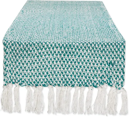 Vista 17 de DII Woven Basics Collection - Camino de mesa de punto 100% algodón, 15 x 72 pulgadas, aguamarina