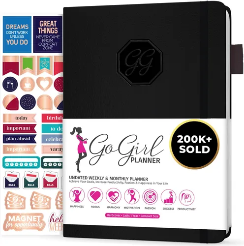 Vista 28 de GoGirl Agenda y organizador para mujer – Agenda semanal tamaño A5, diario de objetivos y agenda para mejorar la gestión del tiempo, la productividad