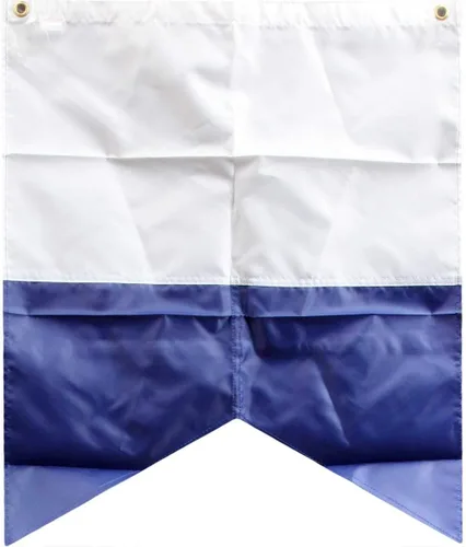 Vista 2 de Aqua 28" x 36" Alpha Bandera de nailon con Grommets