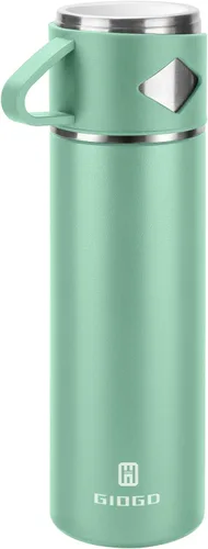 Vista 29 de Termo de acero inoxidable 500ml/16.9oz botella aislada al vacío con taza para café, bebidas calientes y bebidas frías, cantimplora de agua.