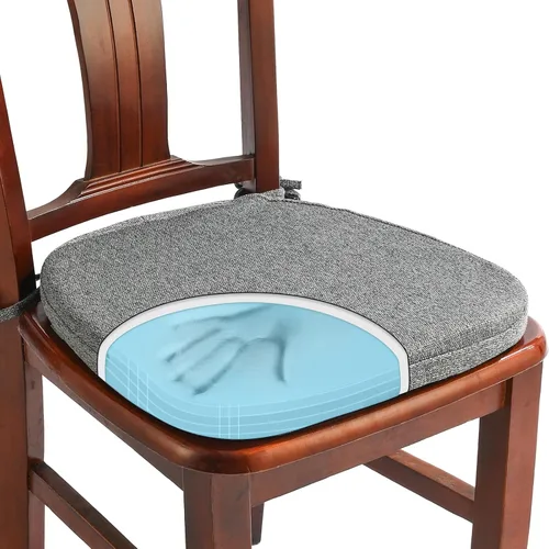 Vista 8 de SINOSSO 1 paquete de cojines de espuma viscoelástica para silla de comedor, tela tejida amigable de 16 pulgadas en forma de U, cómoda almohadilla