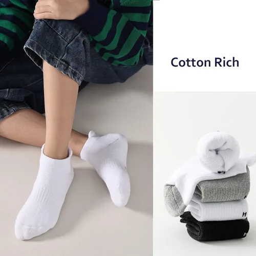 Vista 20 de EPEIUS Calcetines acolchados de algodón grueso para niños y niñas, calcetines atléticos deportivos para correr, paquete de 6 unidades, 4-14 años