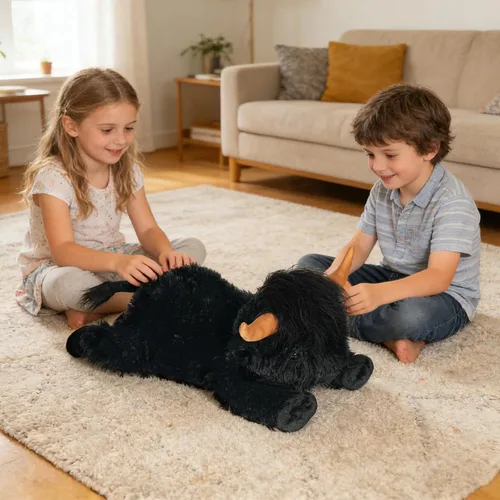 Vista 5 de WDXDSOB Animales de Peluche de Vaca Highland con Peso 4.2 Libras Peluche de Vaca Highland con Peso para Niños y Adultos Almohada de Juguete