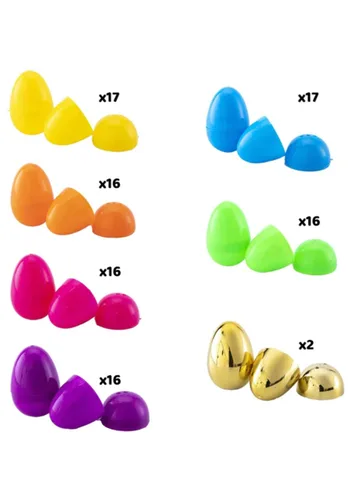 Vista 5 de Set de 100 piezas de conchas de huevo de Pascua coloridas de 2.4 pulgadas Multicolor