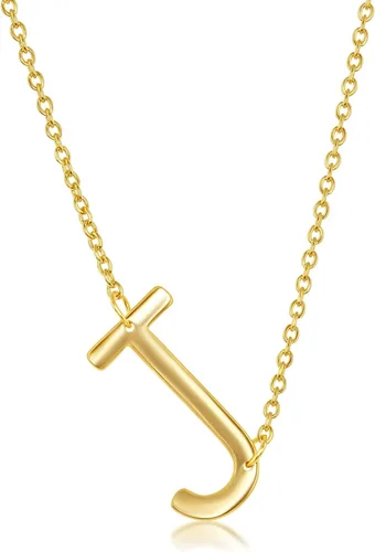 Vista 37 de Dainty Sideways Initial Necklace for Women – Sterling Silver or 14K Gold Plated 20mm Alphabet Letter Pendant