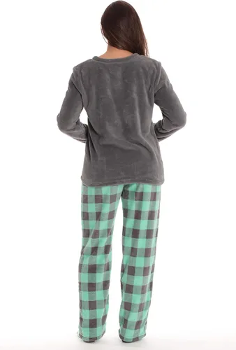Vista 4 de Just Love Conjunto de pantalón de pijama de felpa para mujer con calcetines a juego con refranes