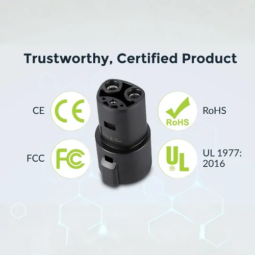 Vista 3 de Adaptador J1772 a Tesla 60A 250V Carga Rápida Certificada Seguridad Testada UL/CE/FCC/RoHS Adaptador de Carga EV Nivel 2 Sin