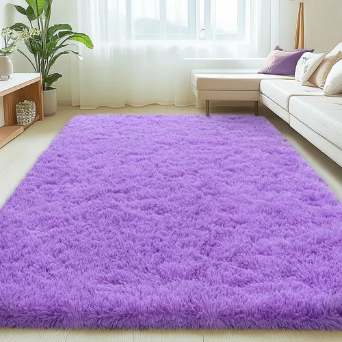 Vista 44 de Mugorn - Alfombras suaves y esponjosas de 2 x 3 pies para el hogar, alfombra pequeña con 4 mallas antideslizantes, color negro, 2 x 3 pies