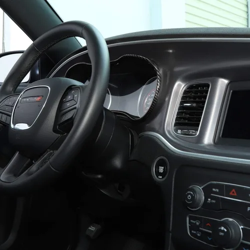 Vista 5 de Voodonala Consolas centrales de fibra de carbono para cargador, tablero de instrumentos, accesorios interiores para Dodge Charger 2015-2026+, 1