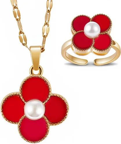 Vista 11 de Collar para ansiedad, anillos para la ansiedad para mujeres, anillos de trébol de cuatro hojas, anillo de preocupación de color dorado